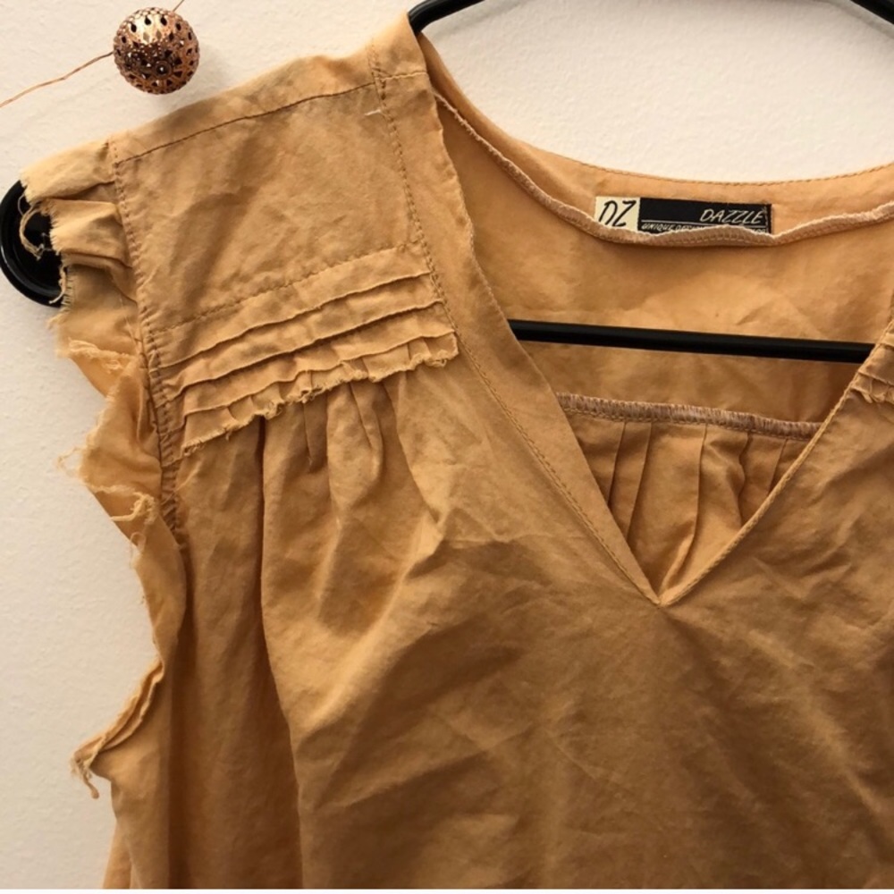 VINTAGE mustard blouse, size XS/S